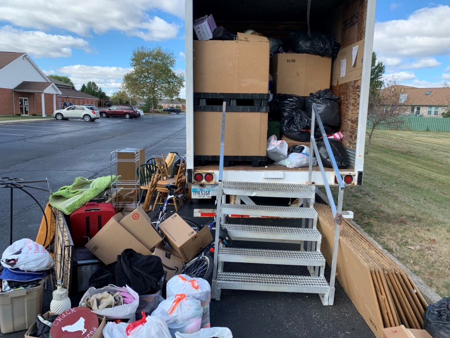 goodwill truck full of stuff